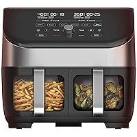 Instant Vortex Plus XL 8QT ClearCook Air Fryer, Clear Windows & Custom Program Options, 8-in-1 Functions that Crisps, Broils, Roasts, Dehydrates, Bakes, Reheats, from the Makers of Instant Pot, Black