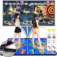 Dance Mat for Kids Adults Women,Non-Slip Wireless Dancer Step Pads with 150 Games and AUX Music,Multi-Function Games&Levels,Sense Game for PC TV for 2&1 Person (C)