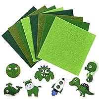 Hlonon 40Pcs Green Felt Fabric Sheets, 4 x 4 Inch Pre-Cut Felt Sheet for DIY Crafts Sewing Patchwork Art Projects, 4 Colors