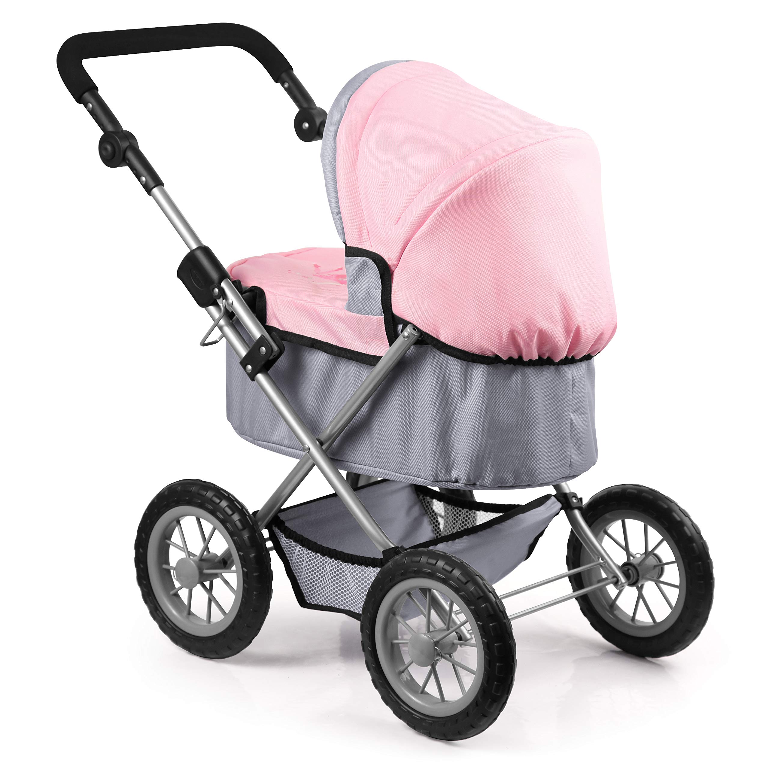 Bayer Design Baby Doll Trendy Pram in Grey/Pink, 67 x 41 x 68 centimeters