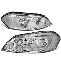 DNA MOTORING HL-OH-CI06-CH-CL1 Chrome Housing Headlights Compatible with 06-13 Impala