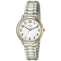 Timex Women's Easy Reader 30mm Watch – Two-Tone Case White Dial with Two-Tone Stainless Steel Expansion Band