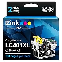 LC401XL Ink Cartridges Compatible for Brother LC401 XL Black LC401XL BK LC401BK LC 401 Ink Cartridges for Brother MFC-J1010DW MFC-J1012DW MFC-J1170DW Printer (Black, 2 Pack)