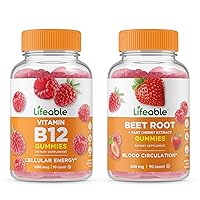 Lifeable Vitamin B12 + Beet Root, Gummies Bundle - Great Tasting, Vitamin Supplement, Gluten Free, GMO Free, Chewable
