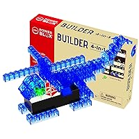 E-Blox 4-in-1 Power Blox Builder STEM Kit (46 Pieces), Colorful LED Light Up Building Blocks Toy Set, Build 4 3D Structures, Great Science Project for Kids, Birthday Gift, Boys, Girls, 8+