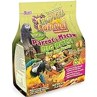 F.M. Brown's Tropical Carnival, Natural Parrot, Cockatoo, and Macaw Food for Big Beaks with Fruits, Veggies, Nuts, and Grains, Vitamin-Nutrient Fortified Daily Diet, 4 lb