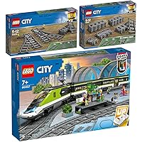 Lego City Set of 3: 60337 Passenger Express Train, 60238 Turnouts & 60205 Rails