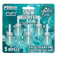 PlugIns Refills Air Freshener, Scented and Essential Oils for Home and Bathroom, Snow Much Fun, 3.35 Fl Oz, 5 Count