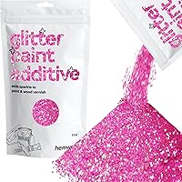 Hemway Glitter Paint Additive Crystals for Acrylic Emulsion Paint, Interior & Exterior Walls, Wood, Varnish, Matt, Gloss, Furniture 100g / 3.5oz - Fine (1/64