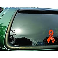 Survivor Ribbon Orange Kidney Leukemia Cancer - Die Cut Vinyl Window Decal/sticker for Car or Truck 3.5