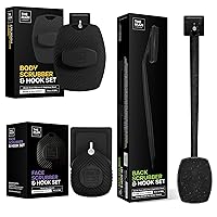 The Man Silicone Body, Back & Face Scrubber with Hook – Bundle