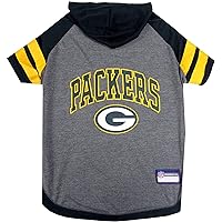Pets First NFL Green Bay Packers Hoodie for Dogs & Cats. | NFL Football Licensed Dog Hoody Tee Shirt, Small | Sports Hoody T-Shirt for Pets | Licensed Sporty Dog Shirt