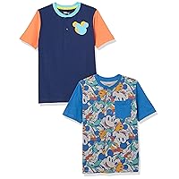Amazon Essentials Disney | Marvel | Star Wars Boys and Toddlers' Short-Sleeve Henley T-Shirts, Pack of 2