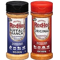 Frank's RedHot Original Seasoning Blend (Hot Sauce Powder) 4.12 oz with Frank's Redhot Buffalo Ranch Seasoning Blen, (Buffalo Flavor), 4.75 oz
