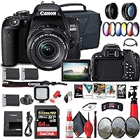 Canon EOS Rebel 800D / T7i DSLR Camera with 18-55 4-5.6 is STM Lens (1895C002) + 64GB Memory Card + Color Filter Kit + Case + Corel Photo Software + 2 x LPE17 Battery + More (Renewed)