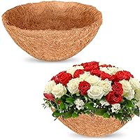 Halatool 2PCS 18 Inch Coconut Liners Coco Coir Hanging Basket Liners 100% Natural Coco Fiber Liners Round Coco Liners for Planters Flowers Vegetables