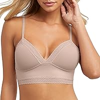 Maidenform Womens M Lace Trim Triangle Rib Bralette