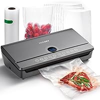 Vacuum Sealer Machine with Built-in Cutter and Bag Storage - Air Sealer for Sous Vide and Food Storage with BPA Free Bags and Roller Bag, Space Gray