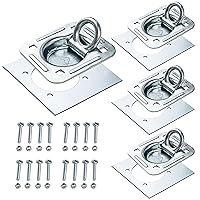 Lonffery 4 Pack Recessed D-Ring Tie Down Anchors (6,000 lb. Capacity), Heavy Duty Kit for Trailer or Deliveries