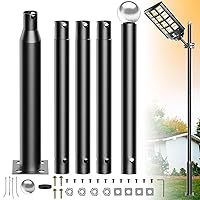 16Ft Tall Street Light Pole, Street Lamp Post for Outdoor Lights, Solar Street Light Pole Accessory for Backyard, Street, Patio,Park,Parking Lots, Exterior House 1-Pack