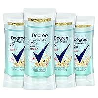 Degree Antiperspirant Deodorant 72-Hour Sweat and Odor Protection Vanilla and Jasmine Antiperspirant for Women with MotionSense Technology 2.6 oz 4 count