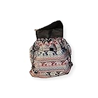 Thorness ELEPHANT BACKPACK| Bag with front and inside pocket | Red and blue bag | Unisex bags | Backpack for beach and travel | Elephant gifts | 35cm (L) x 34cm (W)