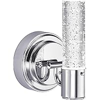 Westinghouse Lighting 6307600 Cava One-Light LED Indoor Wall Fixture, Chrome Finish with Bubble Glass, 1 Pack, Silver