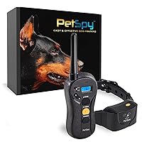 PetSpy P620 Dog Training Shock Collar for Dogs with Vibration, Electric Shock, Beep; Rechargeable and Waterproof Remote Trainer E-Collar - 10-140 lbs (One Dog)