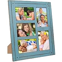 EXCELLO GLOBAL PRODUCTS Collage Picture Frames from Rustic Distressed Wood: Holds Five 4x6 Photos - EGP-HD-0087