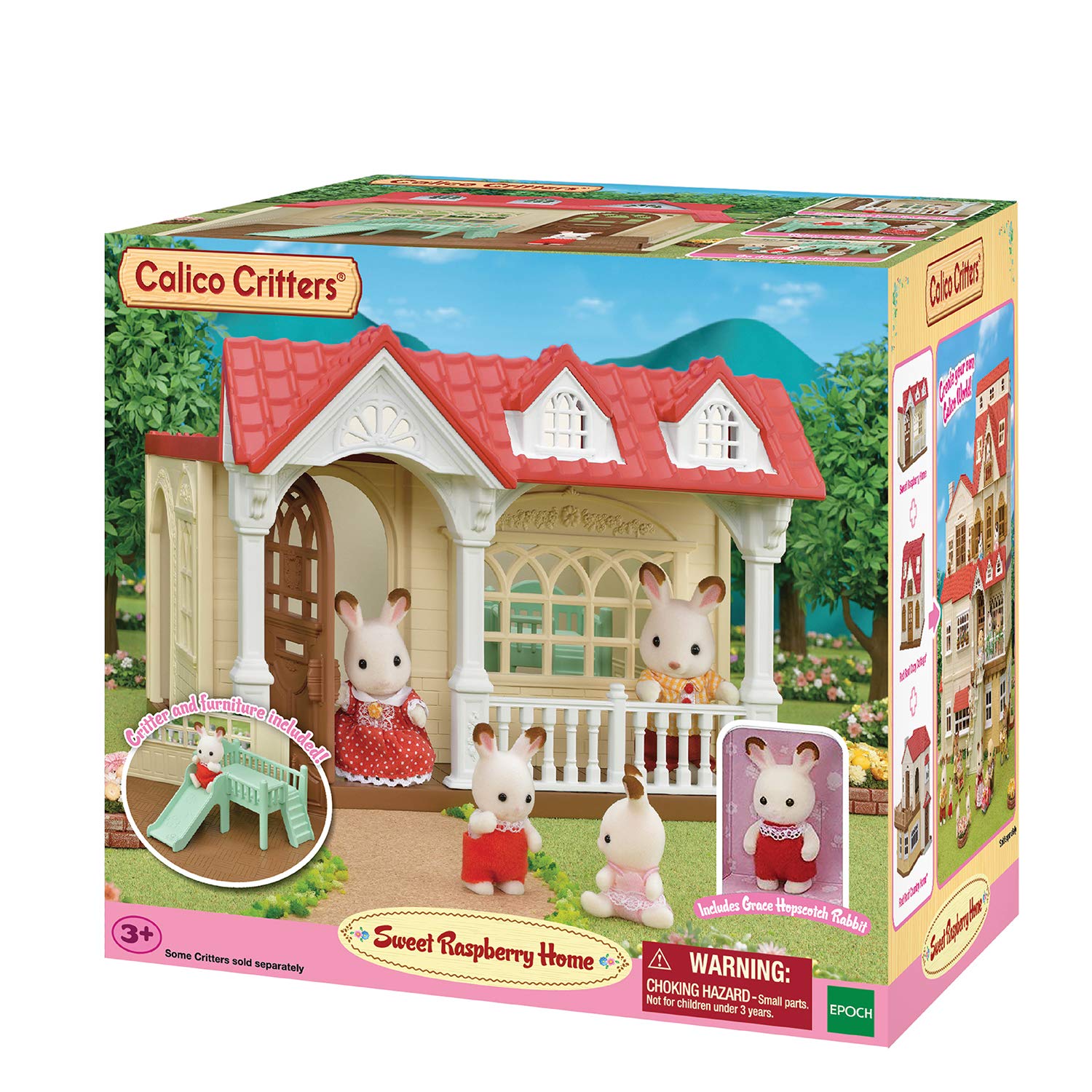 Calico Critters Sweet Raspberry Home Dollhouse Playset with Figure & Furniture Included