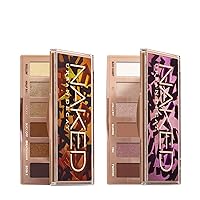 Naked Mini Eyeshadow Palette Makeup Set – Travel Size 6-Pan Palette – Neutral Pinks Brown Shades – Naked Mini Half-Baked + Sin Bundle Kit