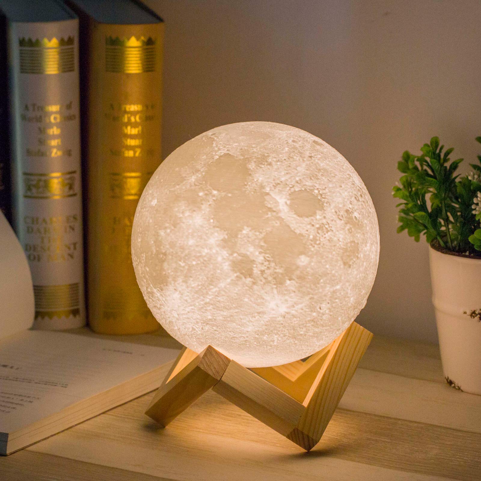 Mua Mydethun Moon Lamp, 5.9 inch - 3D Printed Lunar Lamp - Moon Light - Night Lights for Kids Room, Women, Home Decor, Gifting - USB Charging - Touch Control Brightness -
