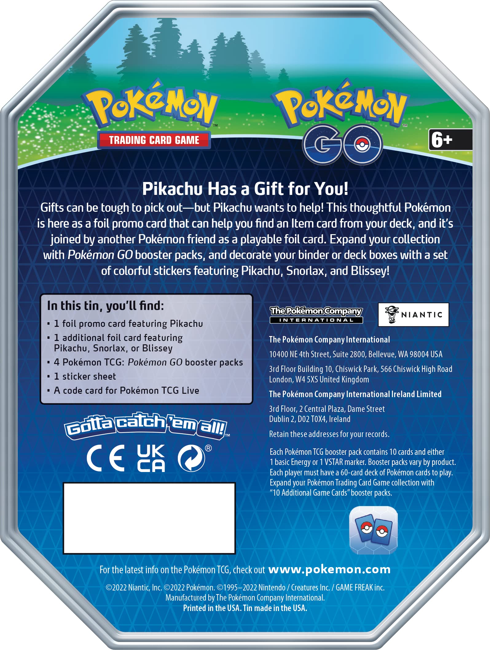 Pokémon TCG: Pokémon GO Tin - Blissey (2 Foil Cards & 4 Booster Packs)