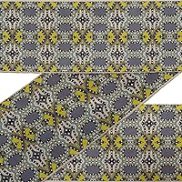 Yellow Floral & Geometric Ethnic Ribbon Trim Tape Fabric Laces for Crafts Printed Velvet Trim 9 Yards Sewing Accessories 3 Inches