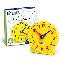 Learning Resources Big Time Student Clock, Teaching & Demonstration Clock, Develops Time and Early Math Skills, Ages 5+, Clock for Learning, 12 Hour,Back to School Gifts