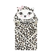 Hudson Baby Unisex Baby Cotton Animal Face Hooded Towel, Leopard, One Size