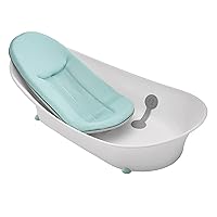 Oasis 2-Stage Comfort Cushion Infant Bathtub and Baby Bathtub, Baby Tub, Quick-Dry Newborn Bath Tub, Baby Bathtub Newborn to Toddler, Grow with Me Baby Tub, Plush Cushion - White