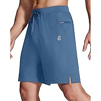 Men's Athletic Running Shorts with Zipper Pockets Quick Dry Lightweight Gym Golf Sweatpants Workout Shorts