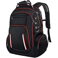 Laptop Backpack for Men, Large Travel Computer Backpack with USB Charging Port for Work Business Fits 17 Inch Notebook, 40L, Anti Theft, Water Resistant, Black
