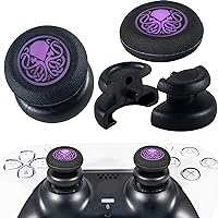 PlayRealm NO Falling Off Thumbstick Extender & Silicone Grip Cover 2 Sets for PS5 & PS4 Controller (Cthulhu)