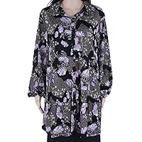 Style & Co. Womens Tiered Button Down Blouse, Black, 3X