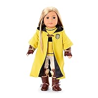 American Girl Harry Potter 18-inch Doll 100 & Hufflepuff Quidditch Uniform Outfit with Robe & House Crest, for Ages 6+