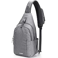 G4Free Sling Bag RFID Blocking Sling Backpack Crossbody Chest Bag Daypack for Hiking Travel(Gray)