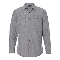 Burnside Men's Solid Flannel Shirt XL HEATHER GREY