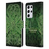 Head Case Designs Officially Licensed Custom Customised Personalised Brigid Ashwood Irish Shamrock Name and Initial Leather Book Wallet Case Cover Compatible with Samsung Galaxy S21 Ultra 5G