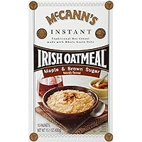 McCann's Irish Oatmeal Instant Oatmeal,Maple Brown Sugar, 10 Count (Pack of 12)