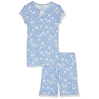 Sara's Prints Little Girls Fitted 2 Piece Short Pajama Set