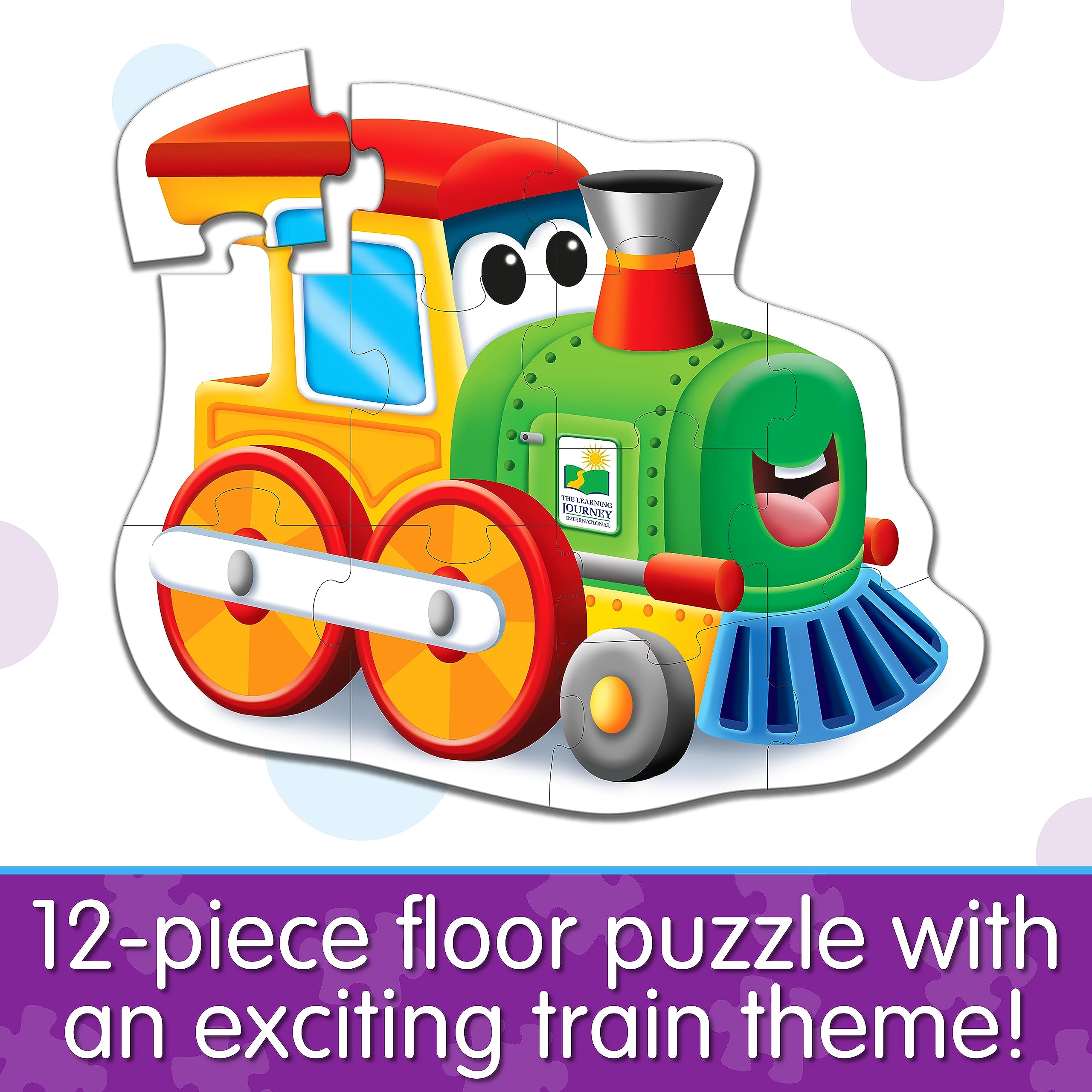 The Learning Journey: My First Big Vehicle Floor Puzzle – Train- Toddler Puzzles & Gifts for Boys & Girls Ages 2 Years and Up, Multicolor