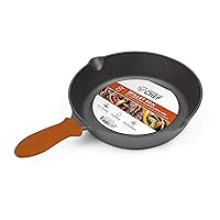 Commercial CHEF Pre-Seasoned Cast Iron Skillet with Removable Silicone Handle, 8-Inch Cast Iron Panst Iron Pan
