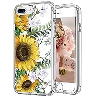ICEDIO iPhone 8 Plus Case with Screen Protector,iPhone 7 Plus Case Floral Designs for Girls Women,Shockproof Protective Phone Case for iPhone 8 Plus/iPhone 7 Plus Blooming Sunflowers